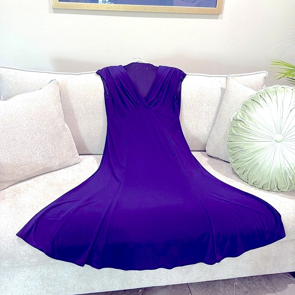 Elegant Purple Maxi Women's Dress XL